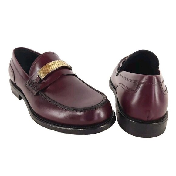 Bottega Veneta Varenne Leather Loafers with Buckle 41 8 Mens Barolo Wine New - Picture 2 of 13